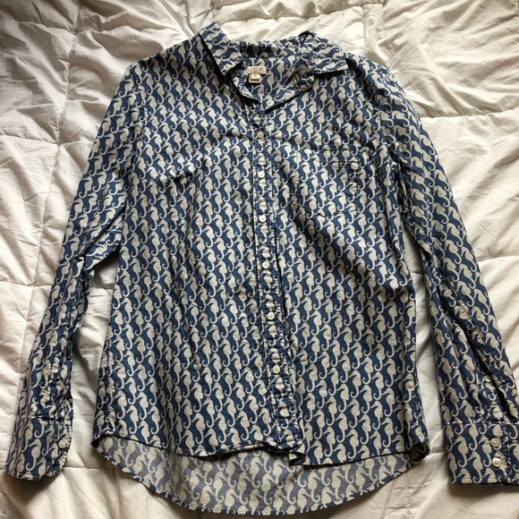 Seahorse JCrew Button Down, Small - Picture 1 of 5